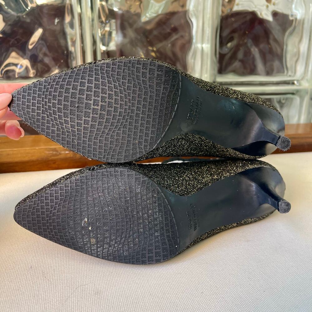 Stuart Weitzman Sock Bootie Black Gold Metallic K… - image 7